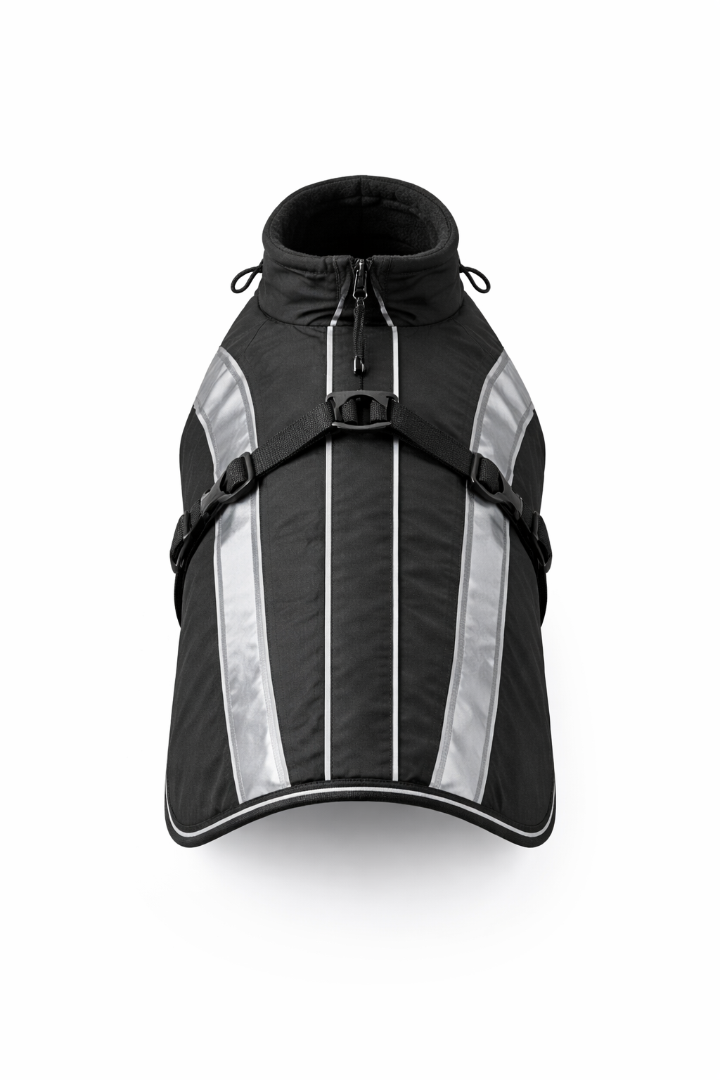 Reflective Dog Winter Jacket – Waterproof and Warm Black Coat with Adjustable Straps - Image 2