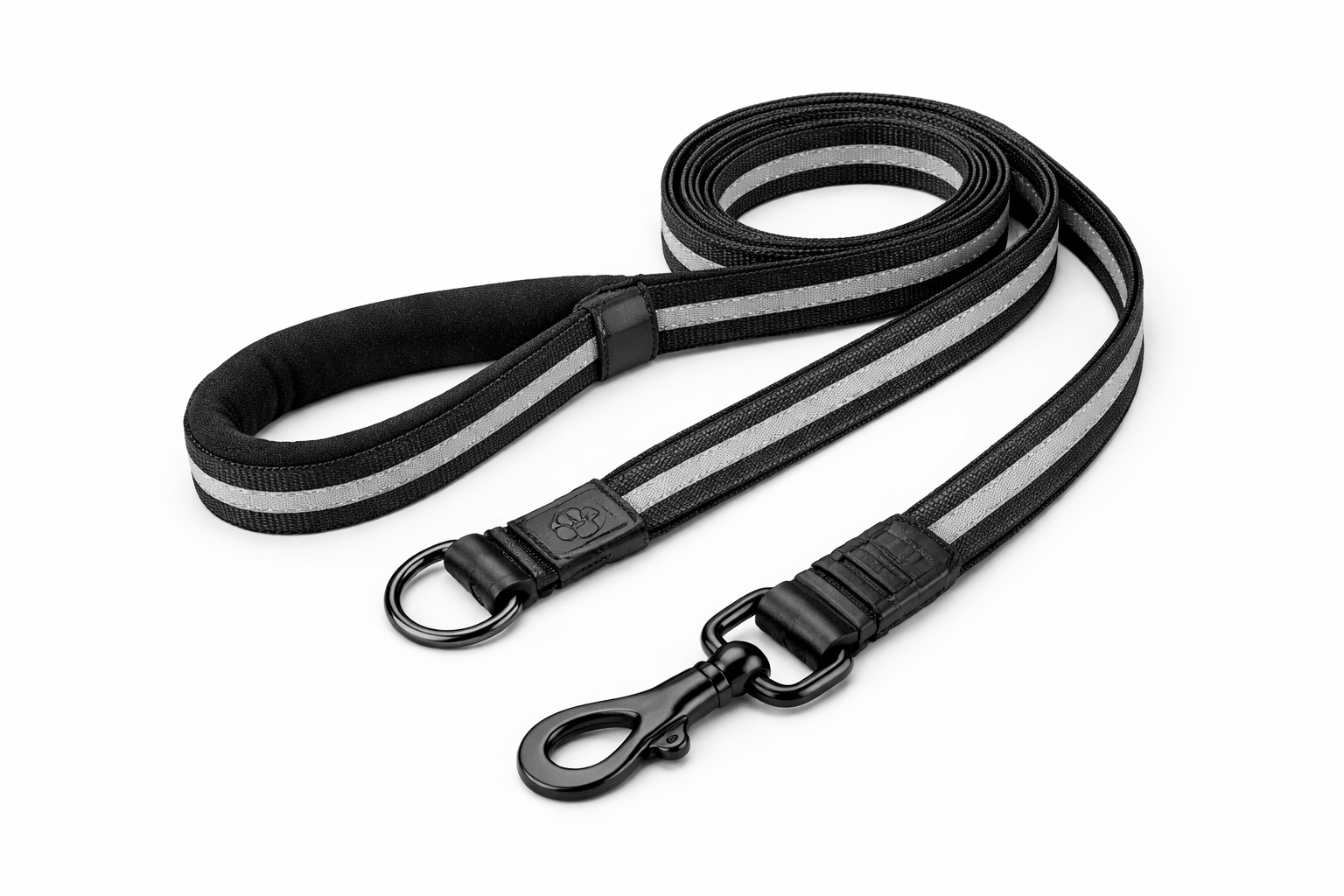 Reflective Dog Leash – Adjustable, Padded Handle with Heavy Duty Clip